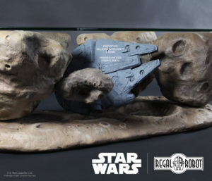 hand painted asteroid field sculpture