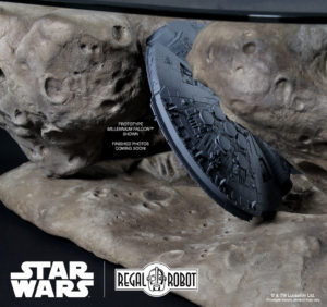 hand painted table featuring Ha Solo's spaceship