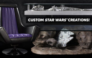 han solo carbonite desk and millennium falcon asteroid table