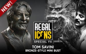 Tom Savini makeup effects artist and FX school owner as bronze bust for horror collectors