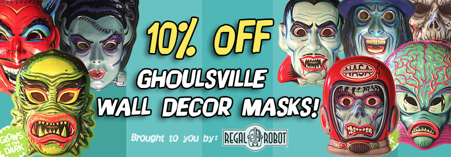 ghoulsville wall decor masks