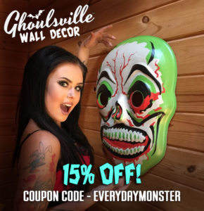 Ghouleena and a skull mask wall decor