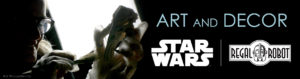 Boba Fett bantha skull symbol sculpture being painted