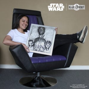 Han Solo Carbonite prop wall art and Emperor Throne