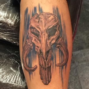 Mandalorian mythosaur artwork colorful