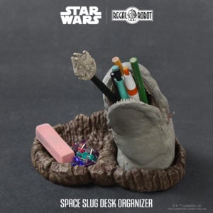 Asteroid field space slug pencil holder desk organizer
