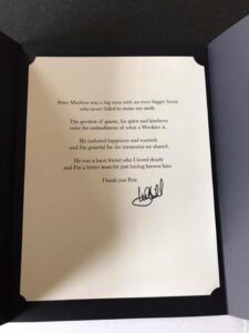 Mark Hamill autograph from Regal Robot