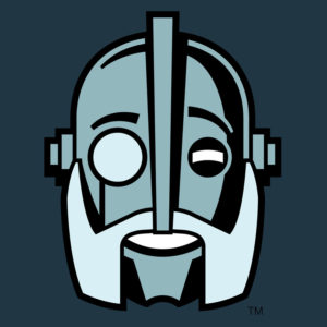 vintage style retro robot logo