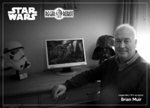 star wars cz-3 droid on screen with trooper and vader helmets