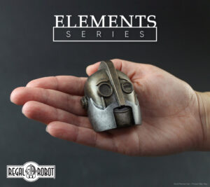 retro robot sculpture magnet