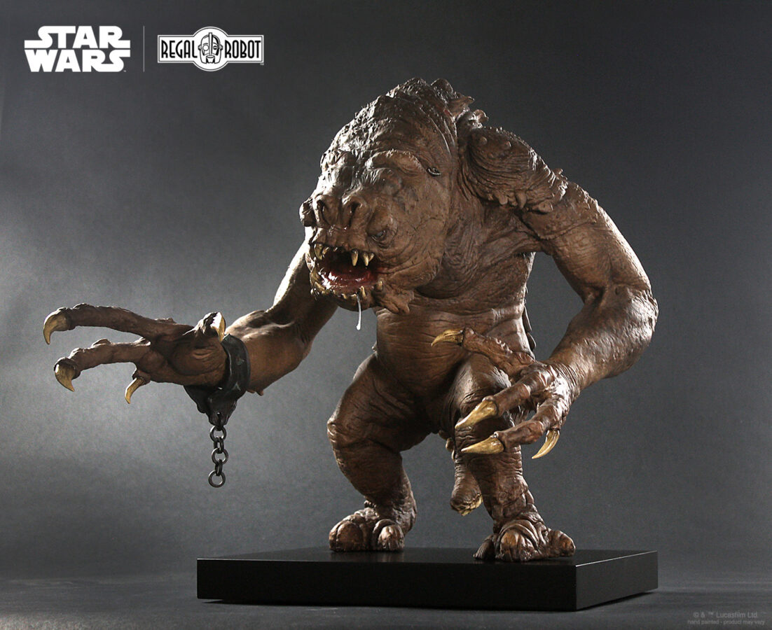 figure and replica of The Rancor from Jabba the Hutt's Palace on Tatooine