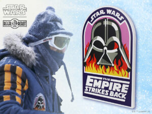 Wood plaque pub sign with Darth Vader Flames crew patch art
