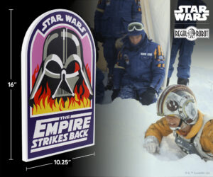 Vader in Flames crew patch as wall decor