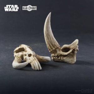 the Mandalorian mudhorn skull sculpture and mythosaur