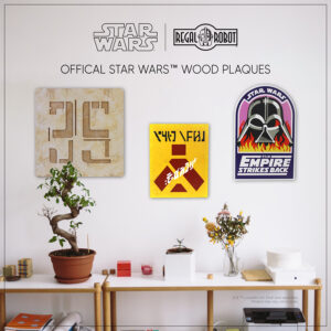 Darth Vader flames patch, Wampa warning sign and docking bay 35 symbol