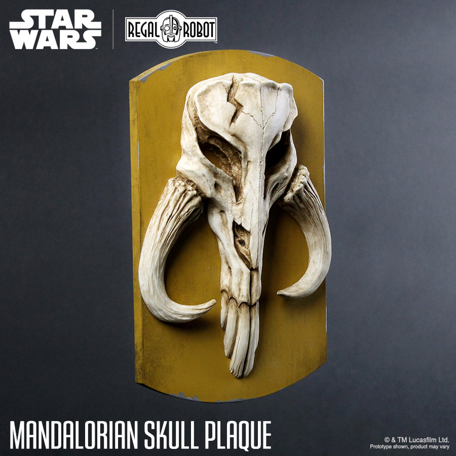 Star Wars The Mandalorian Skull Wall Plaque Boba Fett 11" Lucasfilm Official 