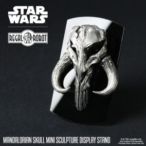 acrylic display stand for Mandalorian skull mini sculpture