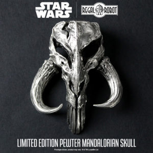 Pewter mythosaur skull or bantha skull sculpture in pewter