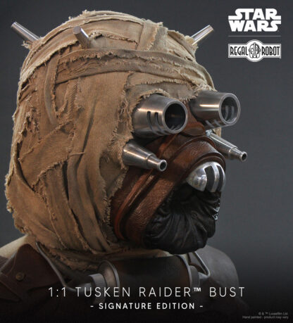 Tusken Raider statue from Star Wars close up of the breather