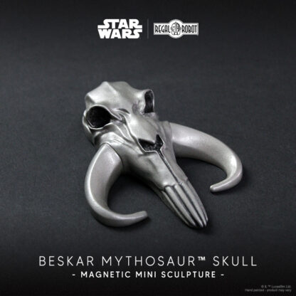 faux metal beskar mythosaur skull from The Mandalorian as magnet by Regal Robot