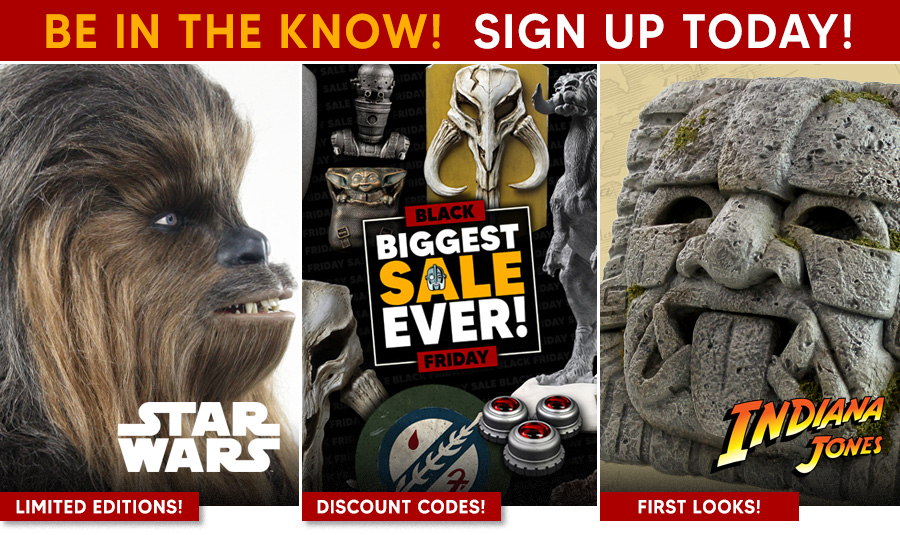 Chewbacca prop replica bust, Indiana Jones props, Regal Robot sales