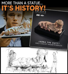 Replica Jabba the Hutt concept statue by Phil Tippett for Return of the Jedi