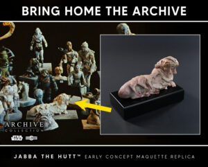 Replica Jabba the Hutt concept statue by Phil Tippett for Return of the Jedi