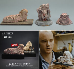 Replica Jabba the Hutt concept statue by Phil Tippett for Return of the Jedi