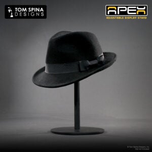 Helmet, mask and hat stands by Tom Spina Designs for movie prop and replica display