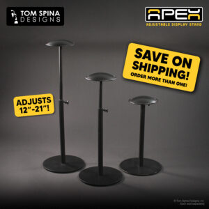 Adjustable mask stand, adjustable hat stand or helmet stand