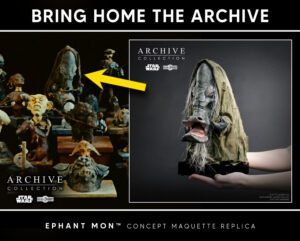ephant mon figure of the concept statue for the Return of the Jedi alien