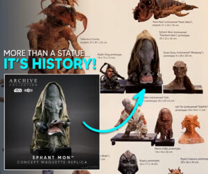 ephant mon figure of the concept statue for the Return of the Jedi alien