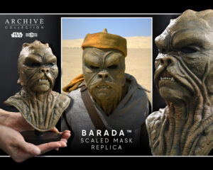 Barada mask prop replica of Jabba the Hutt sail barge skiff guard