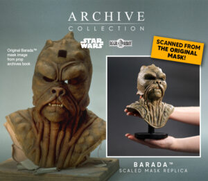Barada mask prop replica of Jabba the Hutt sail barge skiff guard