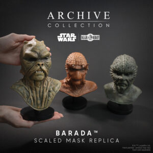 Klaatu Barada and Nikto movie prop masks from Star Wars Return of the Jedi