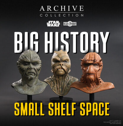 Klaatu Barada and Nikto movie prop masks from Star Wars Return of the Jedi