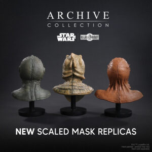 Klaatu Barada and Nikto movie prop masks from Star Wars Return of the Jedi