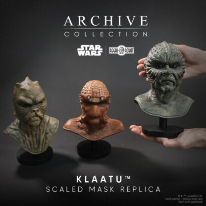 Klaatu Barada and Nikto movie prop masks from Star Wars Return of the Jedi