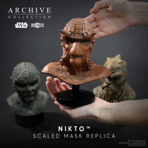 Klaatu Barada and Nikto movie prop masks from Star Wars Return of the Jedi