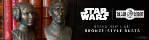 Star Wars bronze statue of Princess Leia and Grand Moff Tarkin for adult decor
