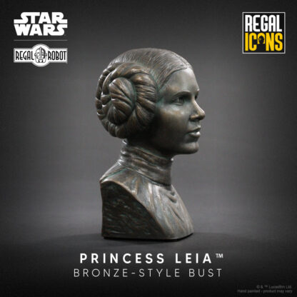 bronze resin mini-busts of Carrie Fisher as Princess Leia Organa
