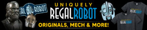 for sale - hat stands, helmet stands, acrylic cases and Regal Robot t-shirts