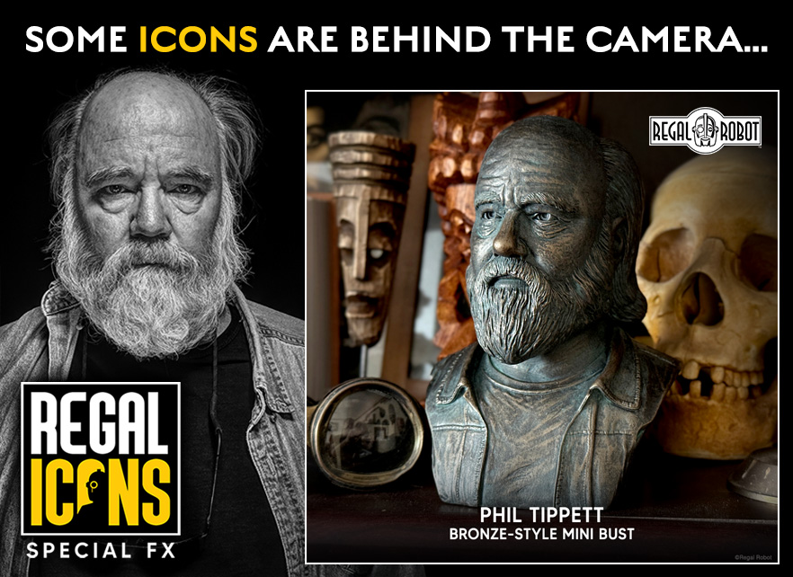 Phil Tippett bronze bust of the Mad God director and stop motion animator