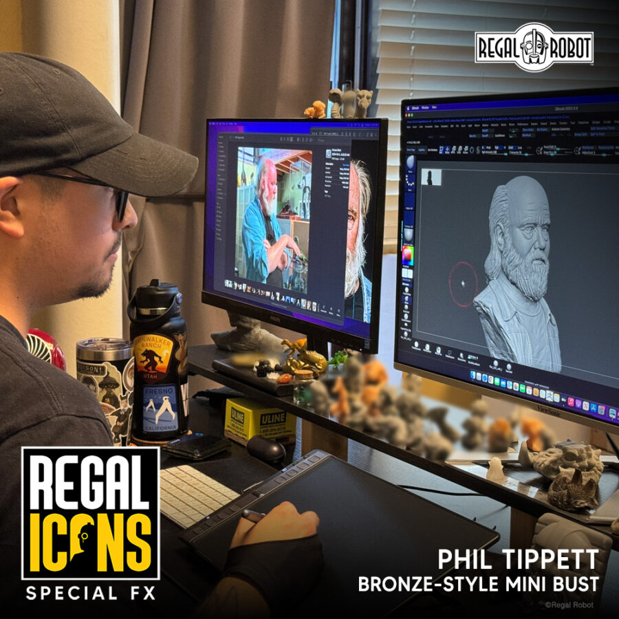 Phil Tippett bronze bust of the Mad God director and stop motion animator