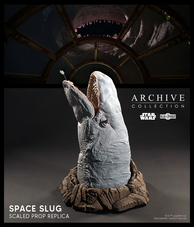 exogorth statue from Star Wars asteroid chase in the Empire Strikes Back