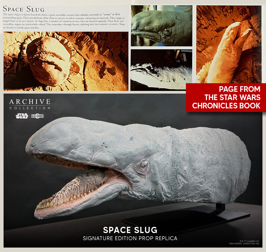 exogorth statue from Star Wars asteroid chase in the Empire Strikes Back