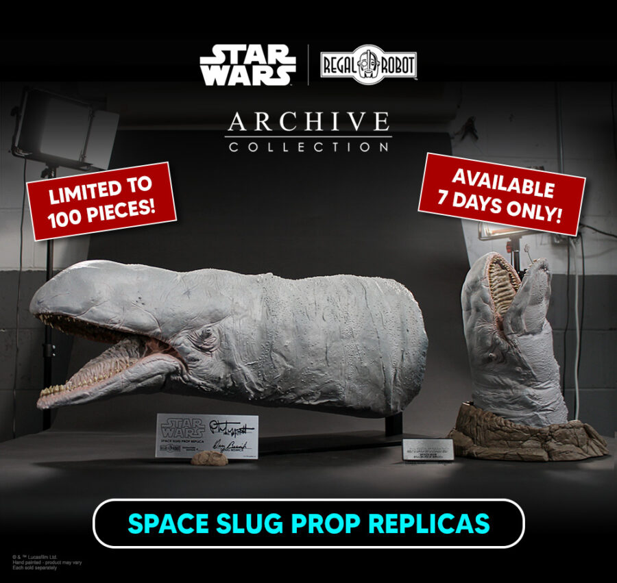 exogorth statue from Star Wars asteroid chase in the Empire Strikes Back