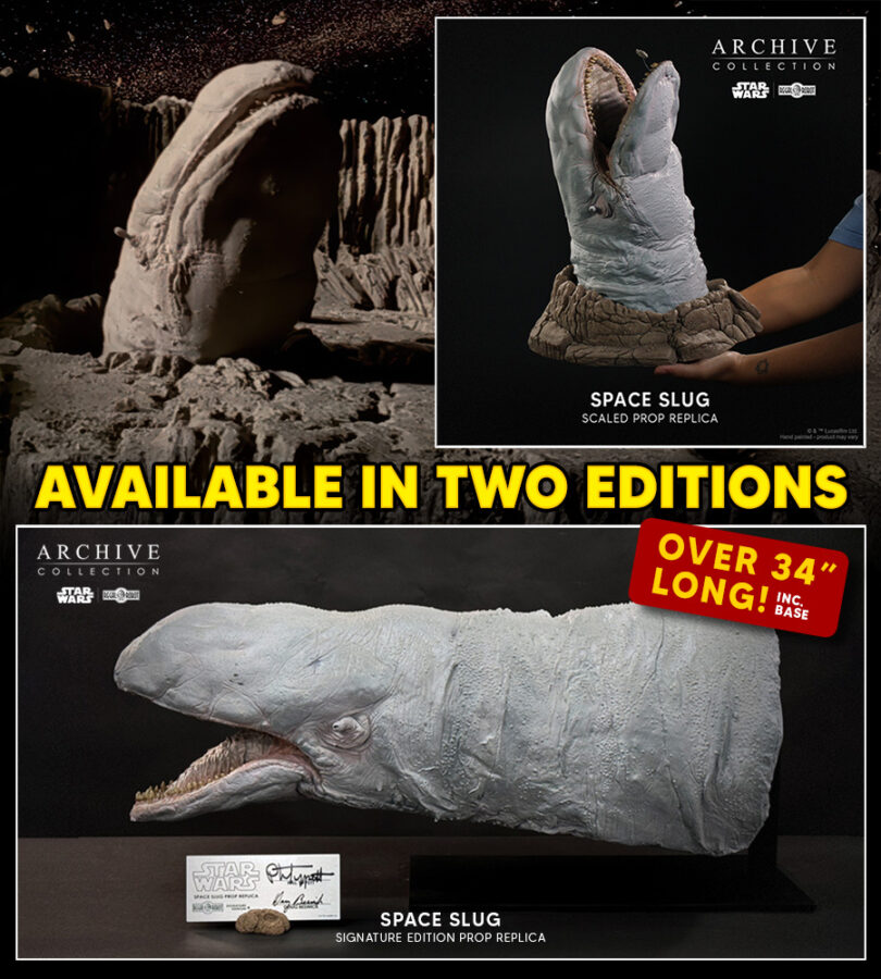 exogorth statue from Star Wars asteroid chase in the Empire Strikes Back