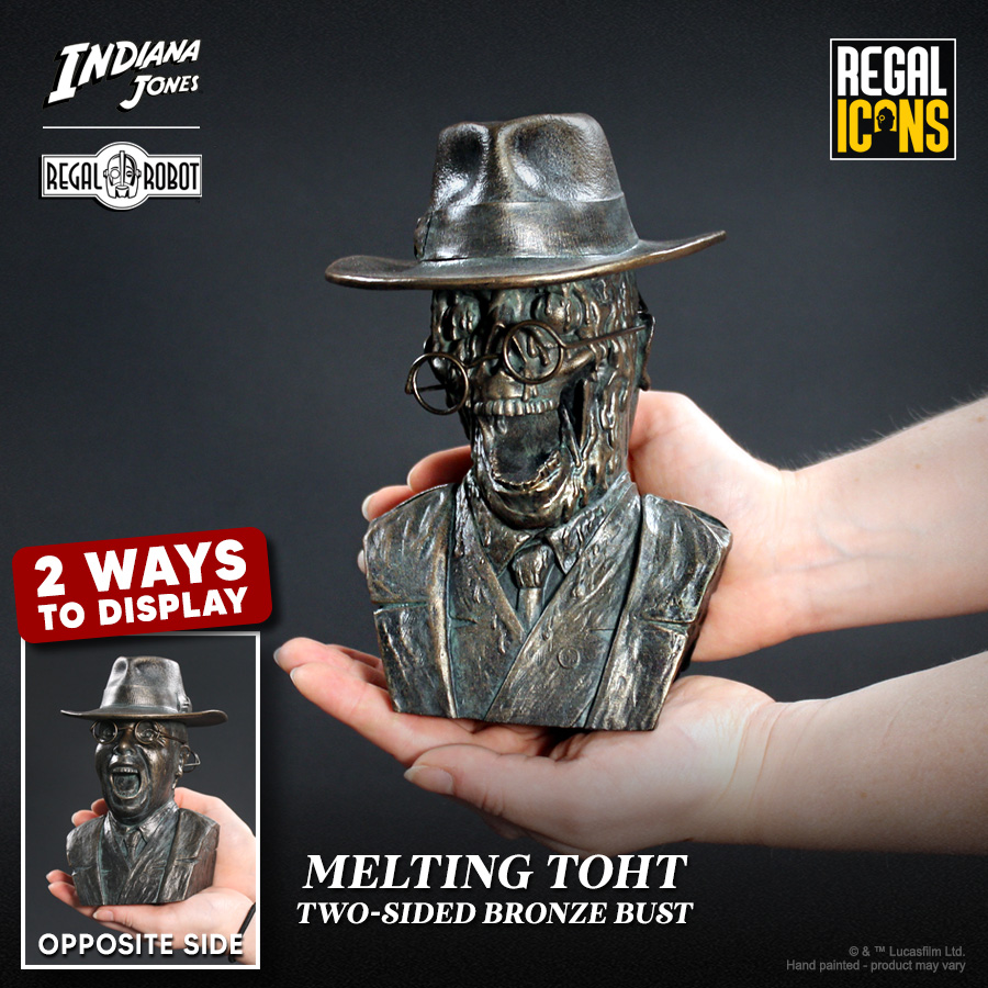 indiana jones toht figure bronze bust of his death scene
