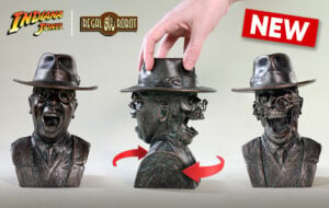 indiana jones toht figure bronze bust of his death scene